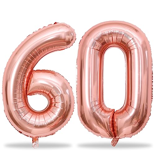 Zahlen Luftballon 60 Roségold, 101 cm XXL Rosegold Folienballon Zahl 60 für Frauen, Riesen Helium Luftballons 60. Geburtstag Deko, Zahl 6 & 0 Geburtstagsdeko Ballon für 60 Jahre Frau Jubiläum Party Zahlen Luftballon 60 Roségold, 101 cm XXL Rosegold Folienballon Zahl 60 für Frauen, Riesen Helium Luftballons 60. Geburtstag Deko, Zahl 6 & 0 Geburtstagsdeko Ballon für 60 Jahre Frau Jubiläum Party von Lingqiang