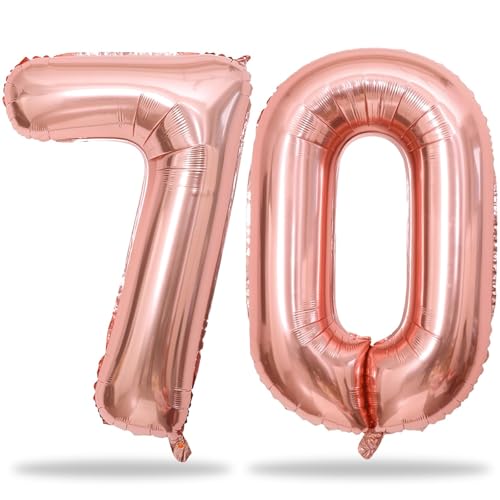 Zahlen Luftballon 70 Roségold, 101 cm XXL Folienballon Zahl 70 für Frauen, Helium Luftballons 70. Geburtstag Deko, Rosegold Nummer 7 & 0 Geburtstagsdeko Ballon für 70 Jahre Frau Jubiläum Party Zahlen Luftballon 70 Roségold, 101 cm XXL Folienballon Zahl 70 für Frauen, Helium Luftballons 70. Geburtstag Deko, Rosegold Nummer 7 & 0 Geburtstagsdeko Ballon für 70 Jahre Frau Jubiläum Party von Lingqiang