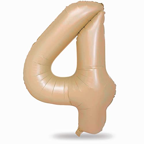 Zahlen Luftballon Beige, Groß Braun Folienballon Zahl 4, 40 Zoll Zahlenballon 4 Helium Ballon, XXL Nude Luftballon 4. Geburtstag für 4 Jahre Mädchen Geburtstagsdeko Jubiläum Neujahr Boho Party Deko Zahlen Luftballon Beige, Groß Braun Folienballon Zahl 4, 40 Zoll Zahlenballon 4 Helium Ballon, XXL Nude Luftballon 4. Geburtstag für 4 Jahre Mädchen Geburtstagsdeko Jubiläum Neujahr Boho Party Deko von Lingqiang