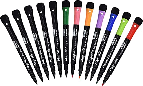 Linkbro [5+7]- Magnetische Dry Erase Marker mit Feine Spitze, (8 Farben) Whiteboard Marker für Kinder Schule, Arbeiten auf Whiteboard,Kalender, Kühlschrank von Linkbro