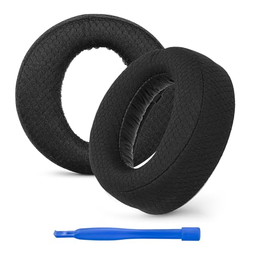 Ersatz-Ohrpolster für Sony PlayStation 5 PULSE 3D, PS5 PULSE 3D Kopfhörer, Ohrpolster, Ohrpolster, Headset-Ohrpolster (Netzstoff/Schwarz) von Linkidea