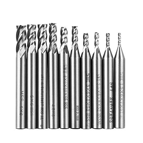 10 Stück HSS Schaftfräser, 4 Flöte Hartmetall CNC Nutenfräser Metall Fräser Bohrer Set, 1.5-6mm Gerader Schaft Schnellarbeitsstahl, Bohraufsätze Werkzeug Set für Holz Aluminium Stahl Titan Holz 10 Stück HSS Schaftfräser, 4 Flöte Hartmetall CNC Nutenfräser Metall Fräser Bohrer Set, 1.5-6mm Gerader Schaft Schnellarbeitsstahl, Bohraufsätze Werkzeug Set für Holz Aluminium Stahl Titan Holz von Linkstyle