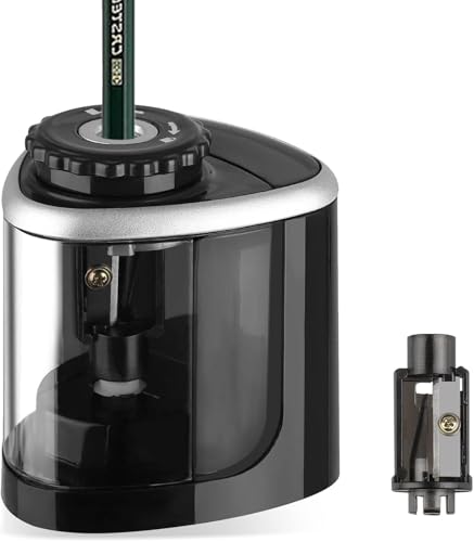 Linkstyle Elektrischer Bleistiftspitzer, automatischer Anspitzer, batteriebetrieben, für Schule, Zuhause und Büro, Schwarz von Linkstyle