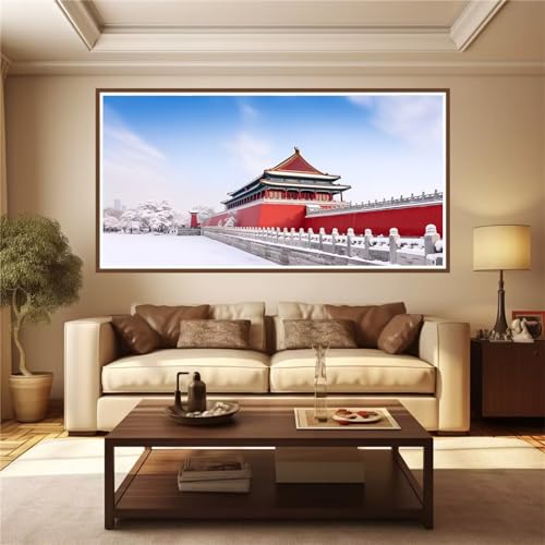 40x80cm Groß Diamond Painting Verbotene Stadt Diamant Painting Bilder Farbe 5D Diamond Painting Erwachsene Full Diamant Malerei Stickerei Set Kreuzstich Home Wand Dekor und Geschenke Weihnachtsdeko von Linncen
