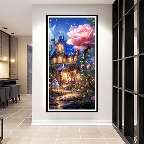 5D Diamond Painting Rosenhaus Diamant Painting Bilder 40x80cm Diamond Painting Erwachsene, Full DIY Diamant Kunst Malerei Stickerei Set Kreuzstich Bilder, Zimmer Wand Dekor und Weihnachtsgeschenke 5D Diamond Painting Rosenhaus Diamant Painting Bilder 40x80cm Diamond Painting Erwachsene, Full DIY Diamant Kunst Malerei Stickerei Set Kreuzstich Bilder, Zimmer Wand Dekor und Weihnachtsgeschenke von Linncen