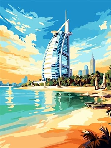 Malen nach Zahlen für Erwachsene, DIY Dubai Malen nach Zahlen Kunst-Set, Landschaft DIY Erwachsene Vorgedruckte Leinen Leinwand Ölgemälde, Malen Nach Zahlen ab 7 Jahre Mädchen, Ohne Rahmen 40x50cm Malen nach Zahlen für Erwachsene, DIY Dubai Malen nach Zahlen Kunst-Set, Landschaft DIY Erwachsene Vorgedruckte Leinen Leinwand Ölgemälde, Malen Nach Zahlen ab 7 Jahre Mädchen, Ohne Rahmen 40x50cm von Linncen