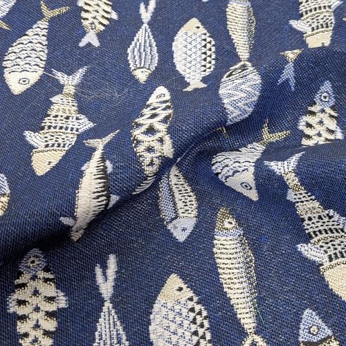 Jacquard-Stoff, gewebt, gefärbt, Polyester und Baumwolle, 200 g/m², Kollektion PESK, Marineblau Jacquard-Stoff, gewebt, gefärbt, Polyester und Baumwolle, 200 g/m², Kollektion PESK, Marineblau von Linnea