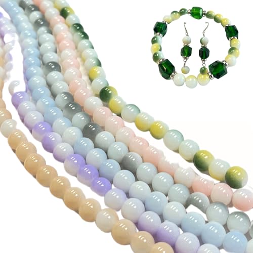 Glasperlen, rund, 8 mm, DIY-Schmuckzubehör, Geschenk für Perlen, sortiert (2 Farben) von Linpeng
