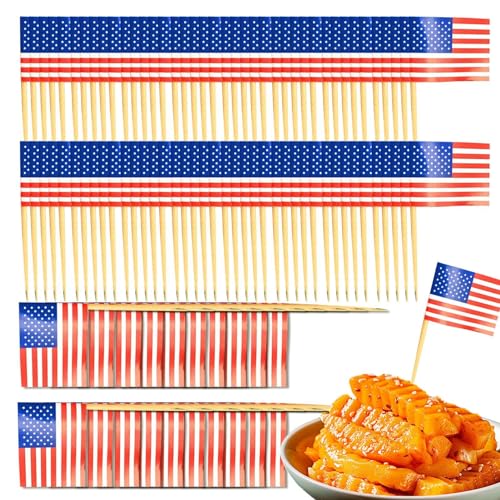 100 Stück Flaggenpicker + Zahnstocher für und Länderparty | Flag Picks Deko Dekoration Partydeko Fahne Flaggen Länder, Cupcake Toppe - US-amerikanisches Flaggendesign 100 Stück Flaggenpicker + Zahnstocher für und Länderparty | Flag Picks Deko Dekoration Partydeko Fahne Flaggen Länder, Cupcake Toppe - US-amerikanisches Flaggendesign von Linsition