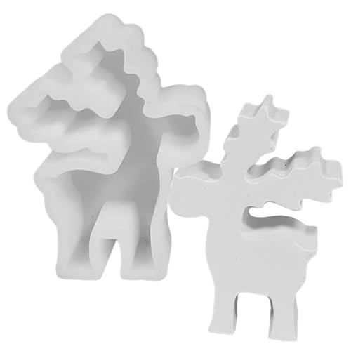 Elch Silikonform Hirsch Form Kerze Formen, Silikonform Elch Silikonform Weihnachten Silikonform Elch Gips Zum Gießen, Weihnachten Elch Giessformen Für Dessert, Seife, Ton, Schokolade von Linsition