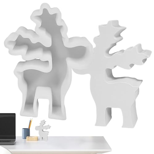 Elch Silikonform Hirsch Form Kerze Formen, Silikonform Elch Silikonform Weihnachten Silikonform Elch Gips Zum Gießen, Weihnachten Elch Giessformen Für Dessert, Seife, Ton, Schokolade von Linsition