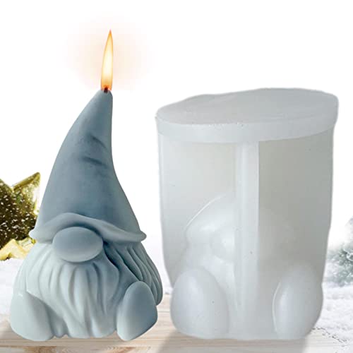 Linsition 3D Wichtel Silikonform Zwerg Weihnachts Kerze Formen DIY Fondant Formen Schokoladenform Gießformen, Weihnachtsdeko Figuren Wichtel Weihnachten Zwerg von Linsition