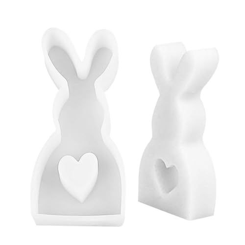 Ostern Kaninchen Silikonformen Gießformen 3D Hasenform Für Ostern Silikon Formen Kerze Gießen Hohl Liebe Ostern Form DIY Hase von Linsition