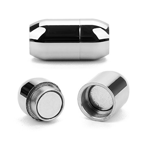 Linsoir Beads Edelstahl-Magnetverschluss, Innenloch, 3 mm/4 mm/5 mm/6 mm/8 mm, zum Aufkleben für Schmuck von Linsoir beads