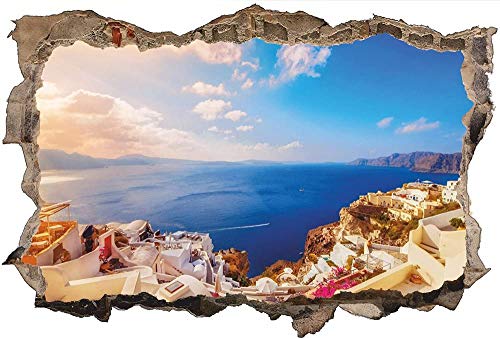 Wandtattoo Griechenland Meer Wandsticker Wandaufkleber 3D-Effekt Durchbruch für Babyzimmer Kinderzimmer 70x110cm von Linyuan