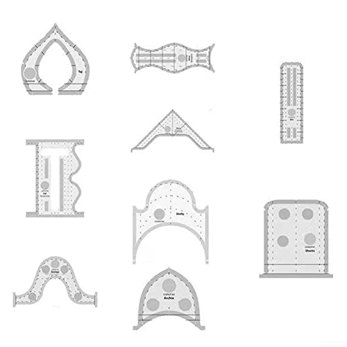 Acryl-Quilt-Vorlagen-Set, Nähschablonen, Patchwork-Lineal, Nähwerkzeug, Acryl, Nähzubehör für Handwerk, Quilten von Lioaeust