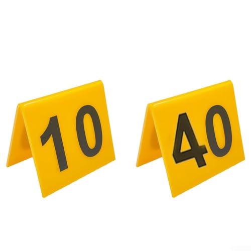 ​Acryl-Tischnummernschilder, Tischzeltschild mit Zahlenschildern 1–40, Tischnummerierung, Tischnummer für Hochzeit, Party, Geburtstag (gelb 1–40) von Lioaeust
