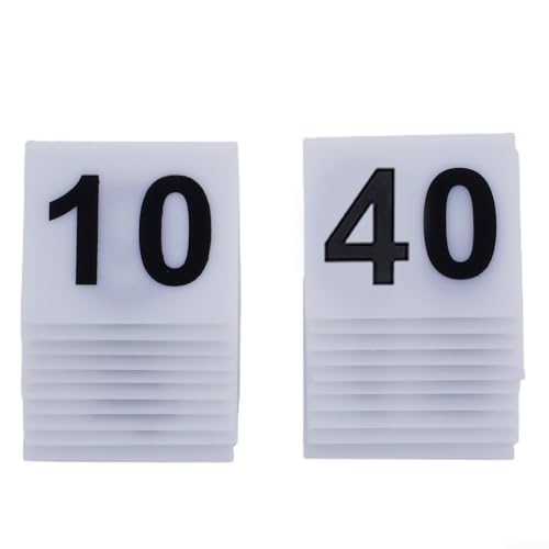 ​Acryl-Tischnummernschilder, Tischzeltschild mit Zahlenschildern 1–40, Tischnummerierung, Tischnummer für Hochzeit, Party, Geburtstag (weiß 1–40) von Lioaeust