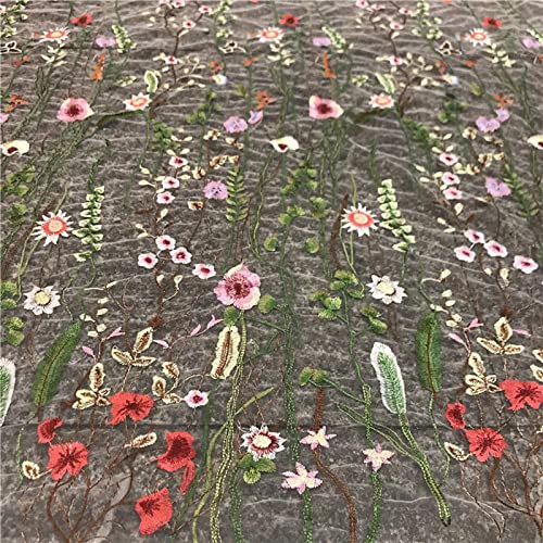 Bestickter Blumenstoff, 90 x 150 cm, Blumenspitzenstickerei, Netz für Hochzeit, Brautschleier, Spitzenstoff für die Herstellung von Kleidern (weiß) von Lioaeust