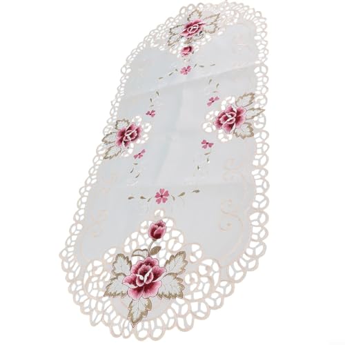 Lioaeust Weiße ovale Spitzen-Tischdecke, Vintage-Tischdecke, bestickt, Blumenmuster, kleine Tischdecke für Hochzeit, Party, Tisch, Heimdekoration Lioaeust Weiße ovale Spitzen-Tischdecke, Vintage-Tischdecke, bestickt, Blumenmuster, kleine Tischdecke für Hochzeit, Party, Tisch, Heimdekoration von Lioaeust