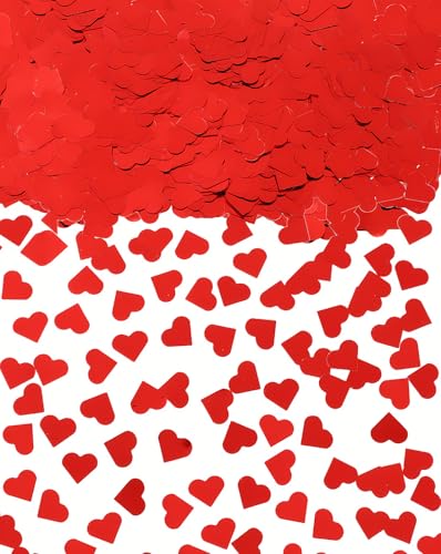 Liobelon 28.3 g Valentinstag Konfetti Valentinstag Glitzer Liebe Pailletten Konfetti Rot Herz Konfetti Valentinstag Dekorationen für Hochzeit Bachelorette Jahrestag Party Supplies DIY Handwerk (E) von Liobelon