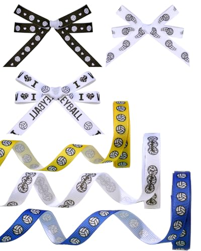 Liobelon 6 Rollen 30 Yards Volleyballband 3/8 Zoll Sportband mit Herzdekor für Geschenkverpackungen, Haarschleifen, Cheerleading, Party Team Dekoration, DIY Handwerk Nähzubehör Liobelon 6 Rollen 30 Yards Volleyballband 3/8 Zoll Sportband mit Herzdekor für Geschenkverpackungen, Haarschleifen, Cheerleading, Party Team Dekoration, DIY Handwerk Nähzubehör von Liobelon