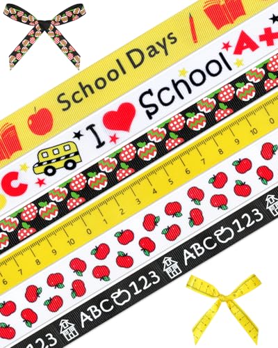 Liobelon Ripsband-Set, Lehrer-Wertschätzungsgeschenke, Klassenzimmer-Bastelbedarf, Wickelborte für Bastelarbeiten, Bleistiftlineal, Pinnwand, 1 cm, 1,5 cm, 2,3 cm, 6 Rollen von Liobelon