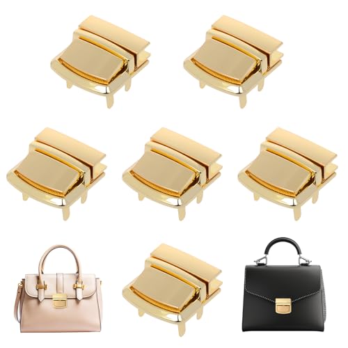Steckverschluss für Geldbörse, goldfarben, 6 Stück, für Handtaschen, Handtaschen, Geldbörsen, 3,3 x 3,8 cm von Liobelon