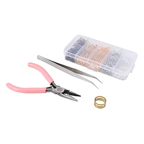 Lioggyet 1128-teiliges Zubehör-Set für Ohrringe, Sprungringe, Zange, Pinzette, Ringöffner für die Herstellung und Reparatur von Ohrringen von Lioggyet