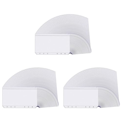 Lioggyet 144 StüCke Binder 6 LöCher ReißEn Verschluss Binder Tasche Ordner Durchsichtige Wasserdichte PVC Loseblatt Beutel (A6) von Lioggyet