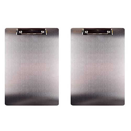 Lioggyet 2 x Klemmbretter aus Metall, A4, Klemmbrett aus Edelstahl, zur Aufbewahrung von Banknoten, Schreibtafel, Menüschiene für Unternehmen von Lioggyet