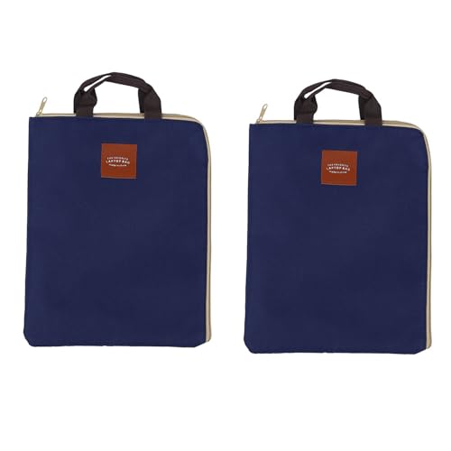 Lioggyet 2 x einfache Dokumentenmappe, Dokumententasche mit großer Kapazität, A4, solide, für Schreibwaren, Geschenk, Blau von Lioggyet