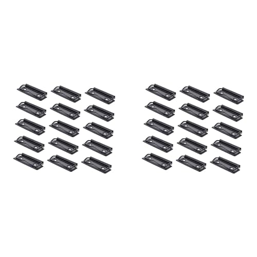 Lioggyet 30 Stück Schreibwarenhalter, Edelstahl-Clips, Taschenmappen, Büromappen, Klemmbretter, schwarze Klemmbretter von Lioggyet