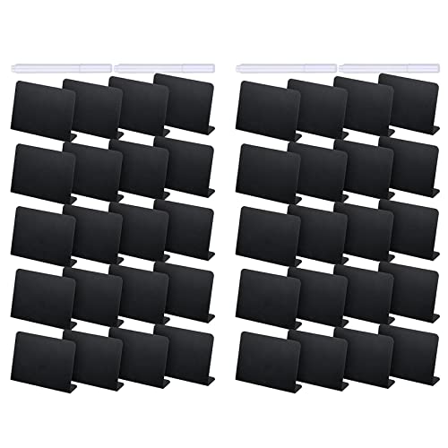 Lioggyet 40 Stück 4 x 3 Mini-Tafel-Tisch-Zelt-Zeichen-Tafel-Buffet-Tags Lebensmitteletikett für Party-Tischtafel- von Lioggyet