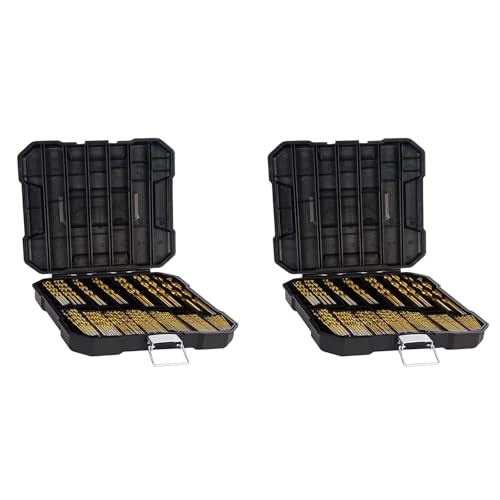 Lioggyet Bohrer-Set aus Titan für Stahl, Holz, Kunststoff, Kupfer, Aluminium mit Aufbewahrungsbox, 1/16-3/8 Zoll, 198-teilig von Lioggyet