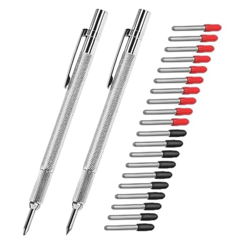 Lioggyet Packung mit 2 Hartmetall-Bürsten mit Magnet, 20 Ersatzmarker-Spitzen für Glas/Keramik/Metallplatten von Lioggyet
