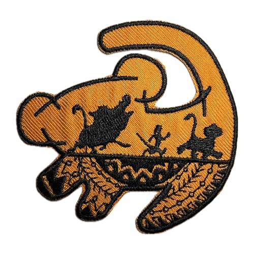 Liomon Aufnäher zum Aufbügeln, Motiv: Löwe, bestickt, zum Aufbügeln, für Kleidung, Hüte, Taschen, Rucksäcke, lustig, zum Aufbügeln, Applikation (Orange) von Liomon