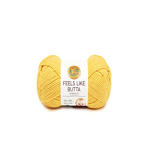 Lion Brand Yarn Company 215-157 fühlt sich an wie Butta-Garn, gelb, ein Knäuel von Lion Brand Yarn Company