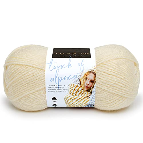 Lion Brand Yarn Company 674-098 Touch of Alpaka Garn, Creme, ein Knäuel von Lion Brand Yarn