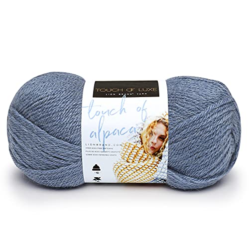 Lion Brand Yarn Company 674-108 Touch of Alpaka Garn, Dusty Blue, ein Knäuel von Lion Brand Yarn