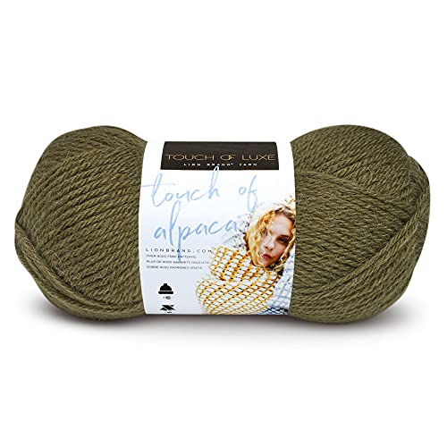 Lion Brand Yarn Company 674-132 Touch of Alpaka Garn, Olive, ein Knäuel von Lion Brand Yarn