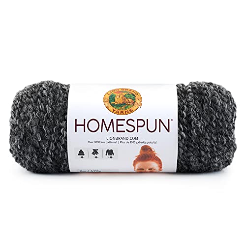 Lion Brand Yarn Company 790-312 Homespun Garn, Schwarz/Grau, Edwardian, One Skein, 169 von Lion Brand Yarn Company