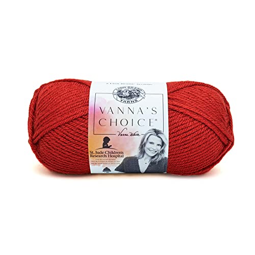 Lion Brand Yarn Company (1 Knäuel Lion Brand Yarn Vanna's Choice Garn, Acryl, rot, 1 Packung, 156 von Lion Brand Yarn Company