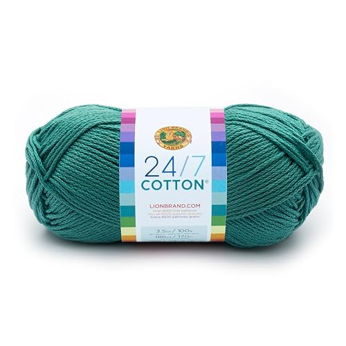 Lion Brand Yarn Cotton Yarn, Jade 761-178 24-7 Baumwollgarn, Baumwolle, 15.24x6.35x6.35 cm, 170 von Lion Brand Yarn