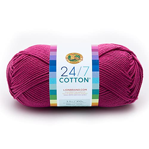 Lion Brand Yarn Company Cotton Yarn, 100 Percent Cotton, Rose,15.24x6.35x6.35 cm von Lion Brand Yarn Company