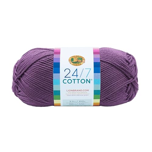 Lion Brand Company Cotton Yarn, Purple, 15.24x6.35x6.35 cm von Lion Brand Yarn Company