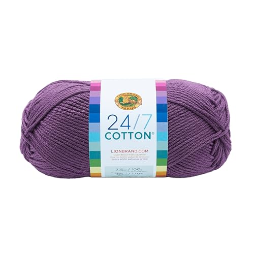 Lion Brand Company Cotton Yarn, Purple, 15.24x6.35x6.35 cm von Lion Brand Yarn