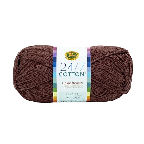 (1 Knäuel) 24/7 Baumwollgarn, Kaffeebohnen von Lion Brand Yarn