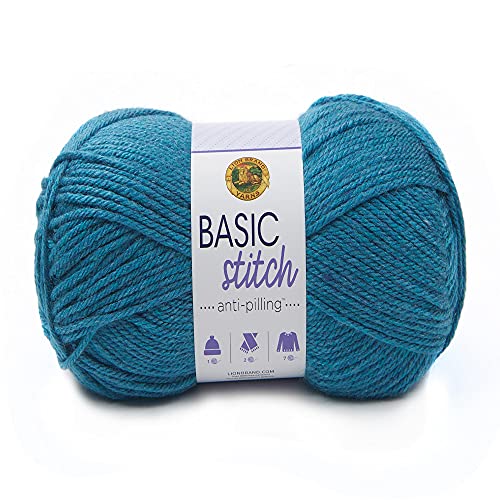 (1 Knäuel) Lion Brand Yarn Basic Stitch Anti Pilling Garn, Türkis Heather von Lion Brand Yarn