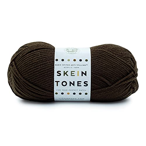 Lion Brand Yarn Basic Stitch ("Knäueltöne") Anti-Pilling Strickgarn, Garn zum Häkeln, 1er Pack, Ebenholz von Lion Brand Yarn